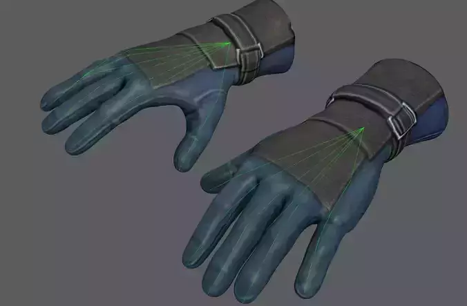  VR Hand Gloves Rig Model Low-poly 3D model