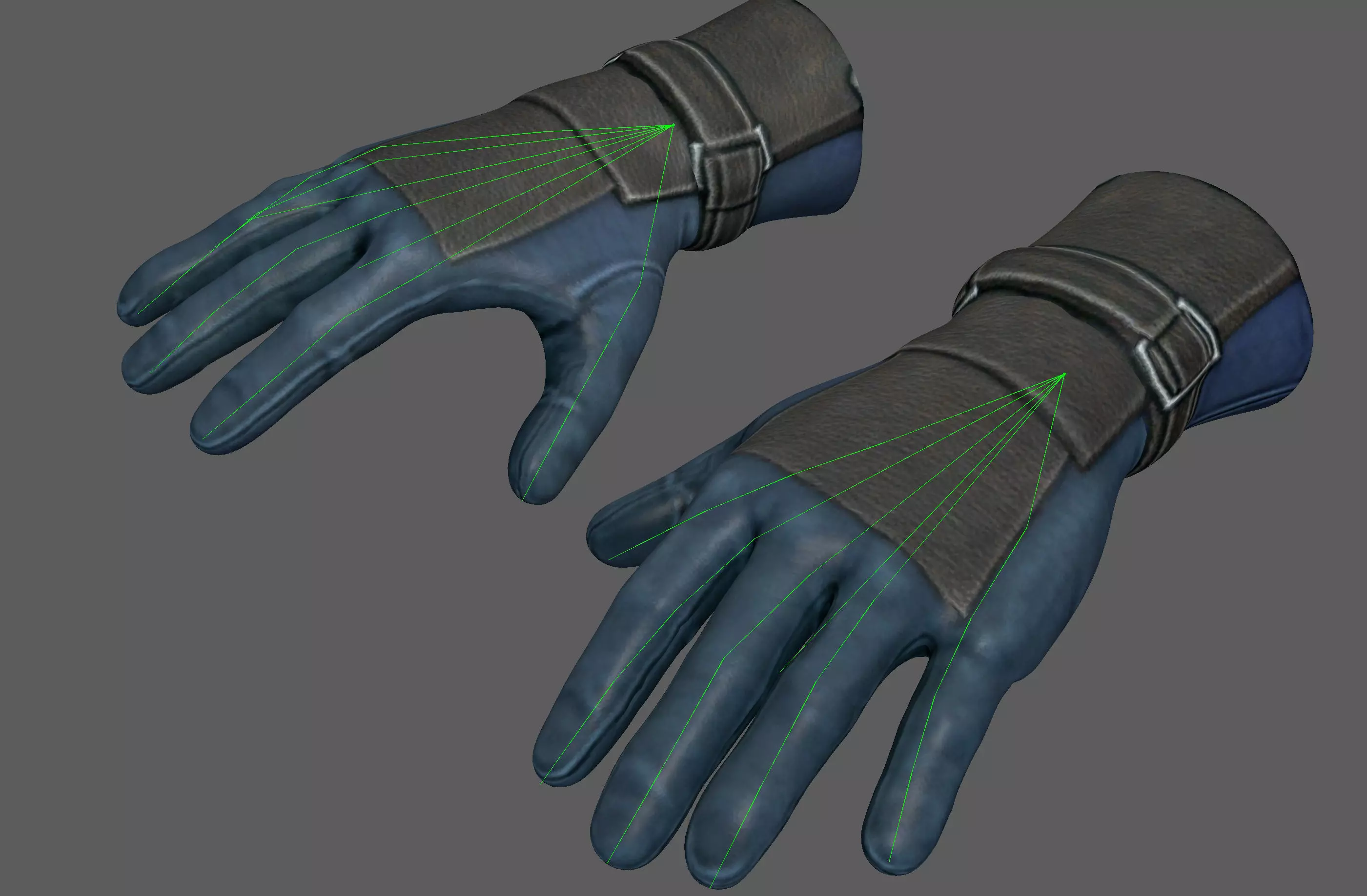  VR Hand Gloves Rig Model Low-poly 3D model_0