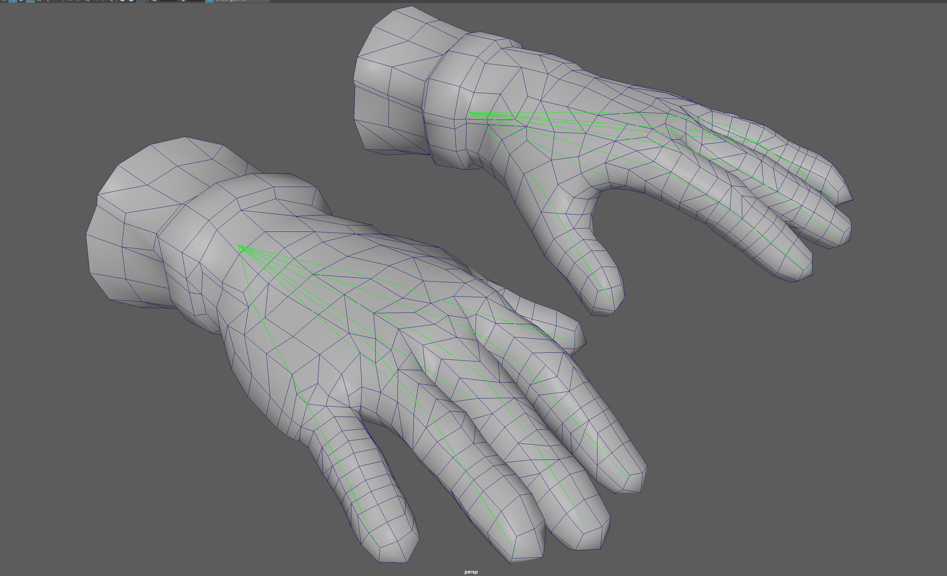  VR Hand Gloves Rig Model Low-poly 3D model_6