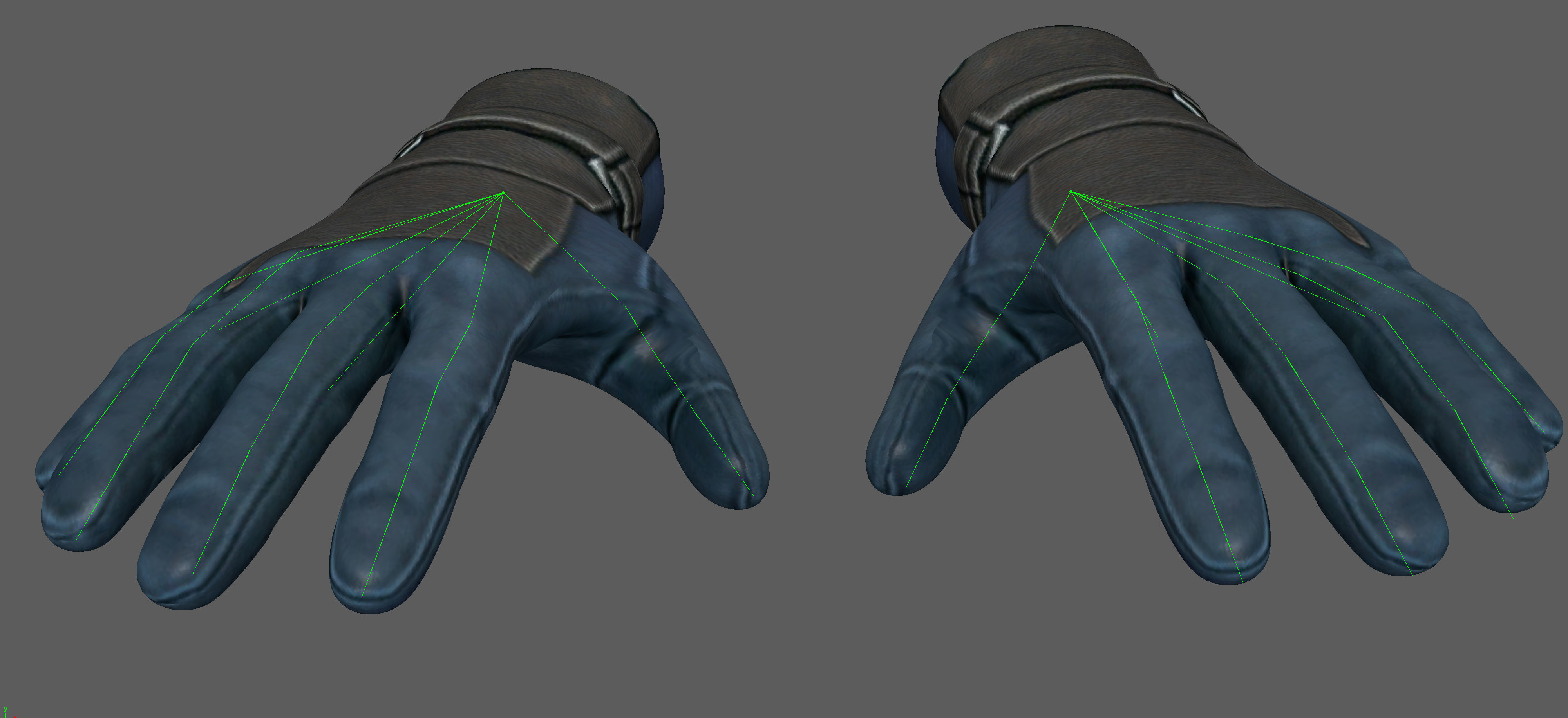  VR Hand Gloves Rig Model Low-poly 3D model_5