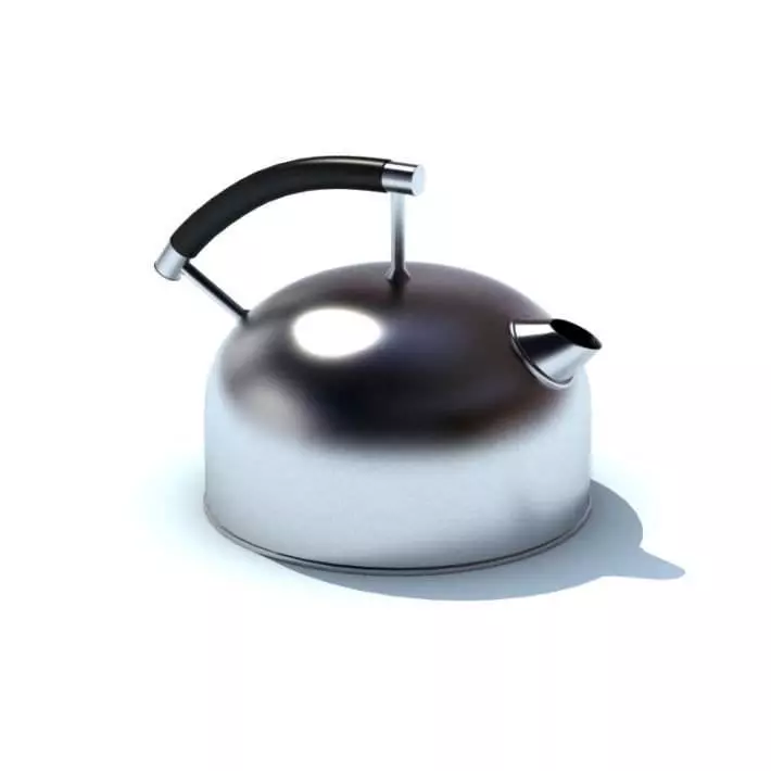 Modern Minimalistic Silver Teapot 3D model_0