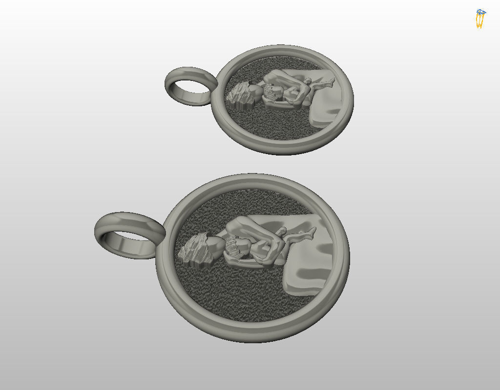 Mother and child pendant 3D print model_14