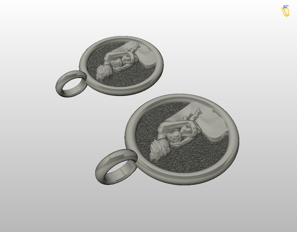 Mother and child pendant 3D print model_15