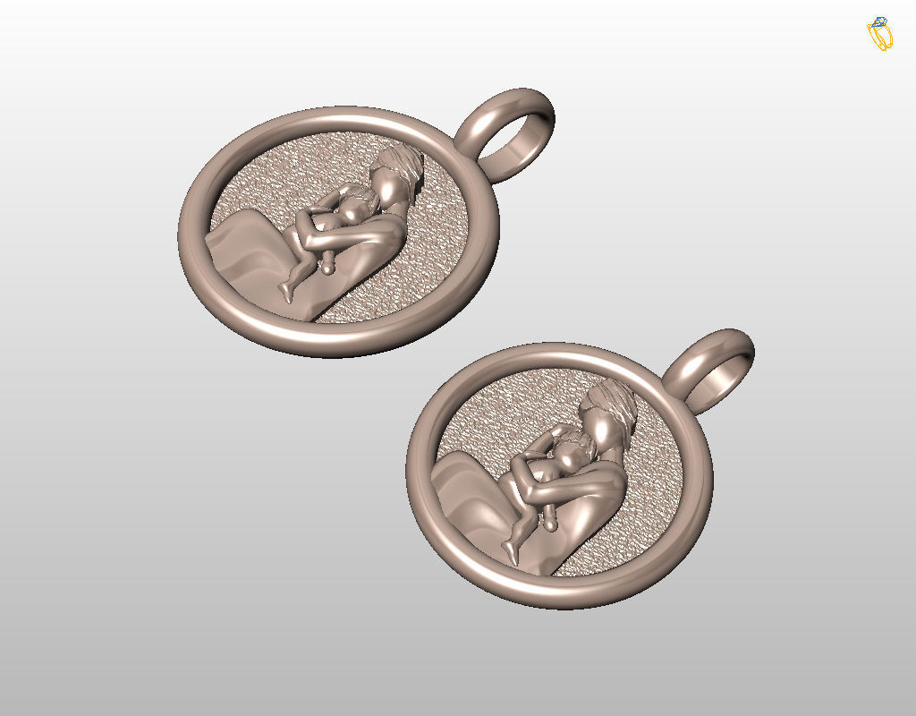 Mother and child pendant 3D print model_35