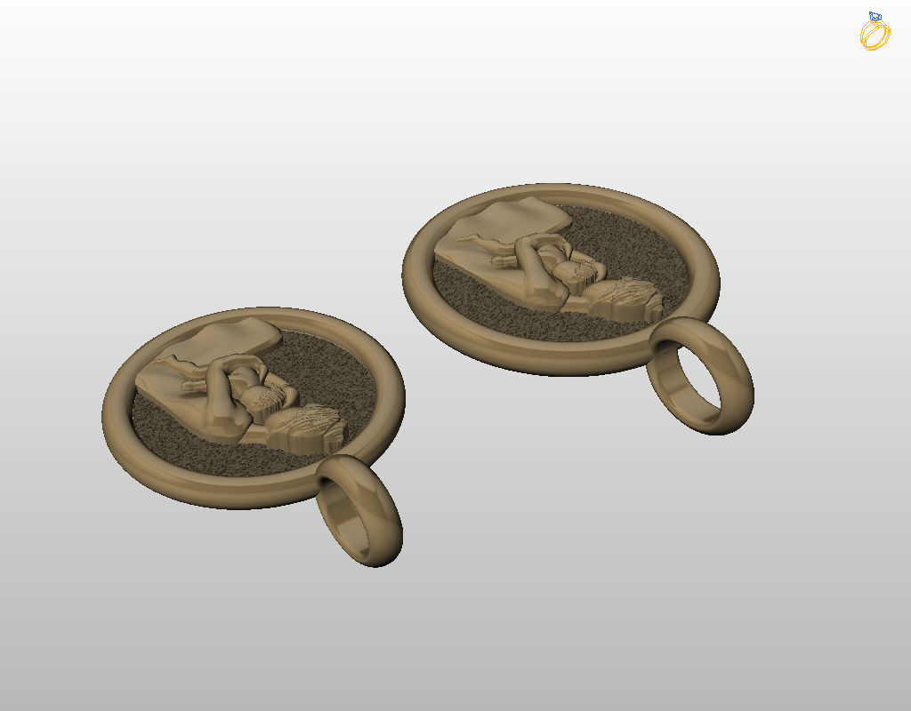 Mother and child pendant 3D print model_9