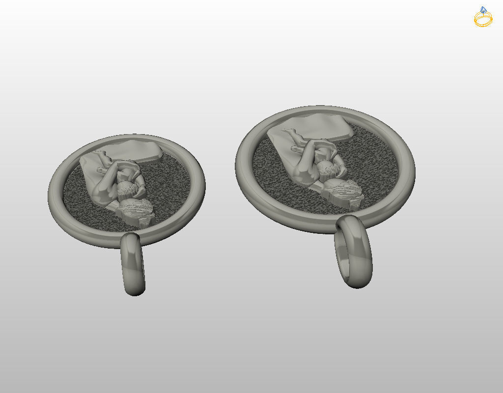 Mother and child pendant 3D print model_17