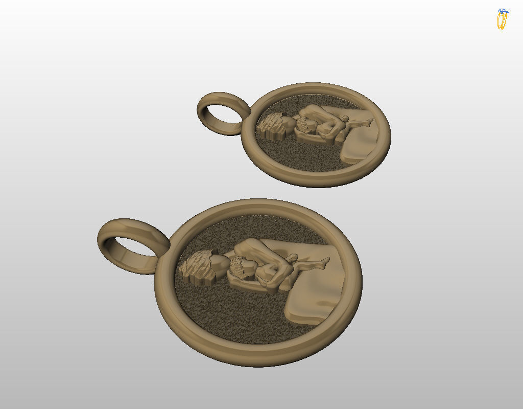 Mother and child pendant 3D print model_41