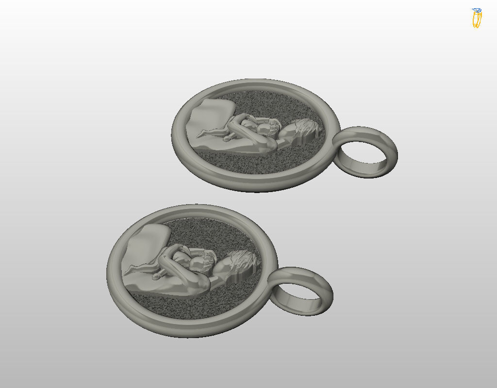 Mother and child pendant 3D print model_19