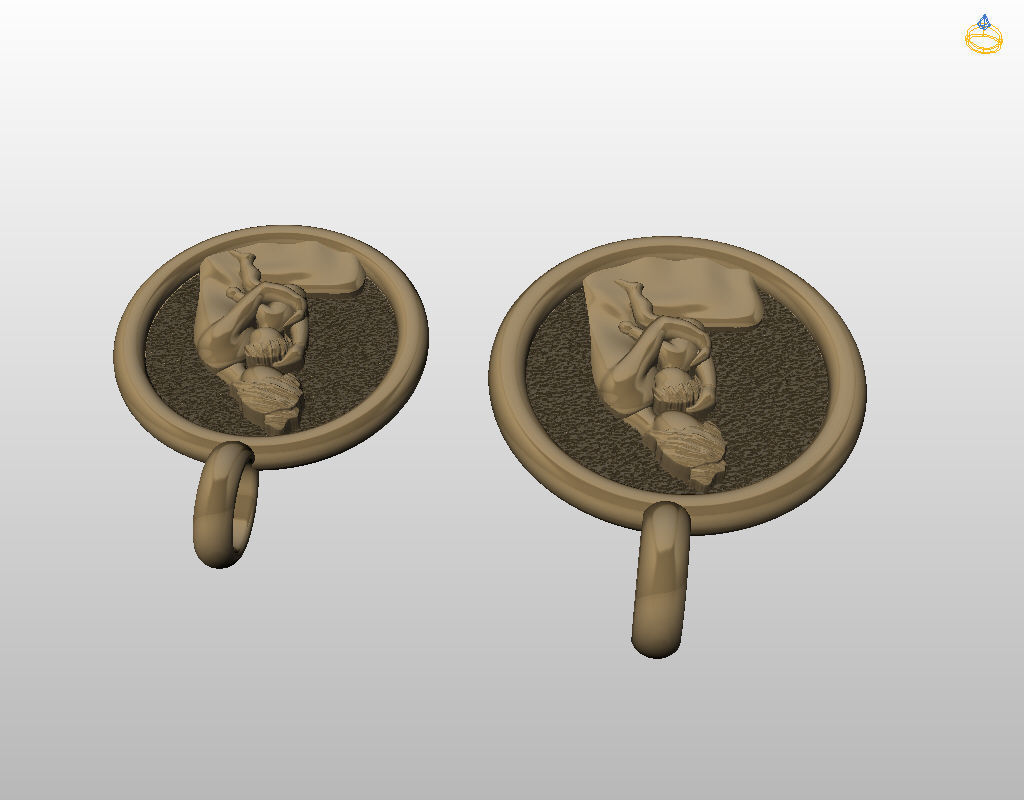 Mother and child pendant 3D print model_7