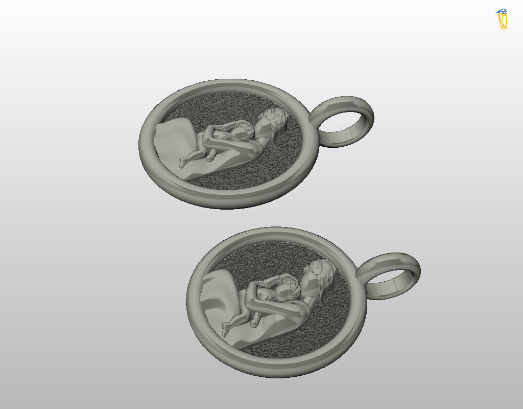 Mother and child pendant 3D print model_21