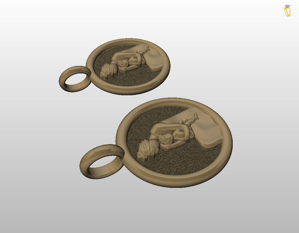 Mother and child pendant 3D print model_6