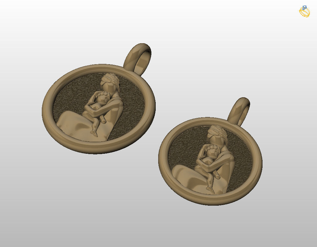 Mother and child pendant 3D print model_39