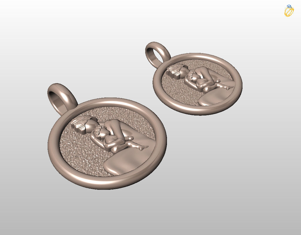 Mother and child pendant 3D print model_36