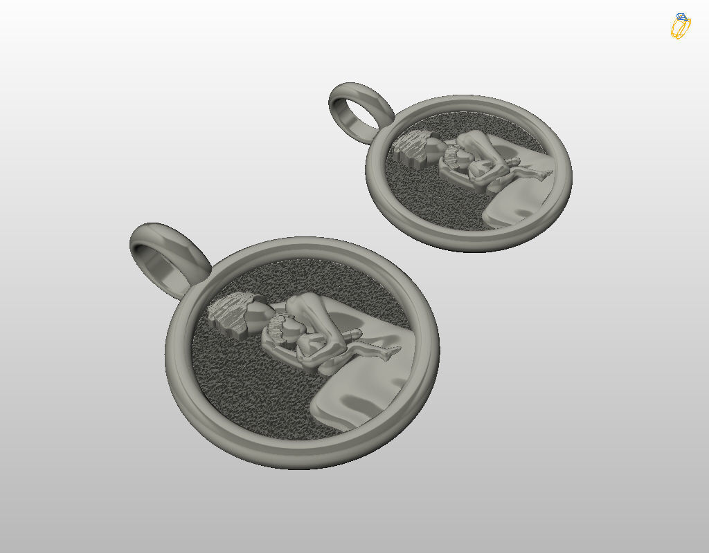 Mother and child pendant 3D print model_13