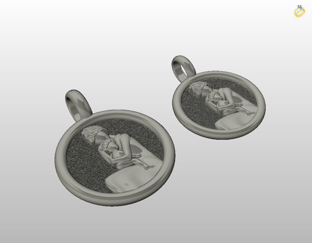Mother and child pendant 3D print model_12