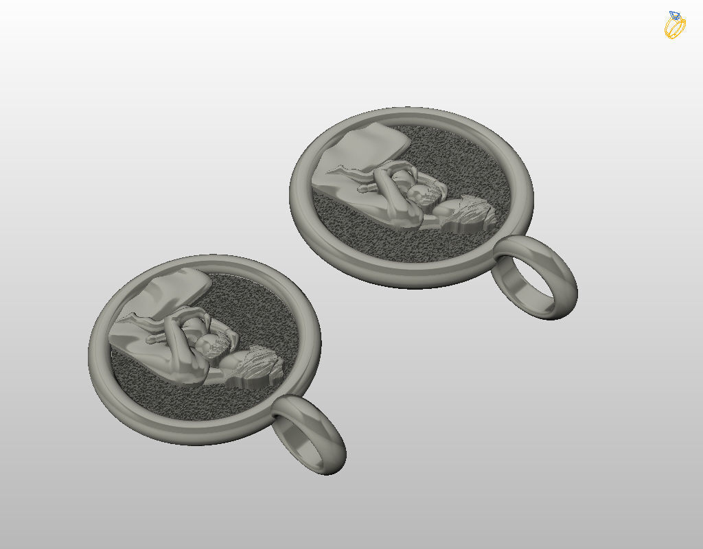 Mother and child pendant 3D print model_18