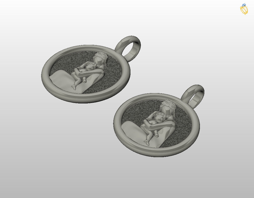 Mother and child pendant 3D print model_31