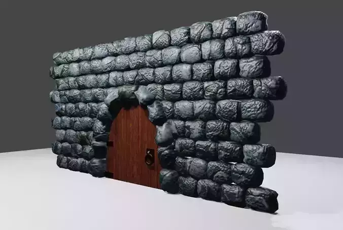 Castle Door Medieval - Porta Low-poly 3D model