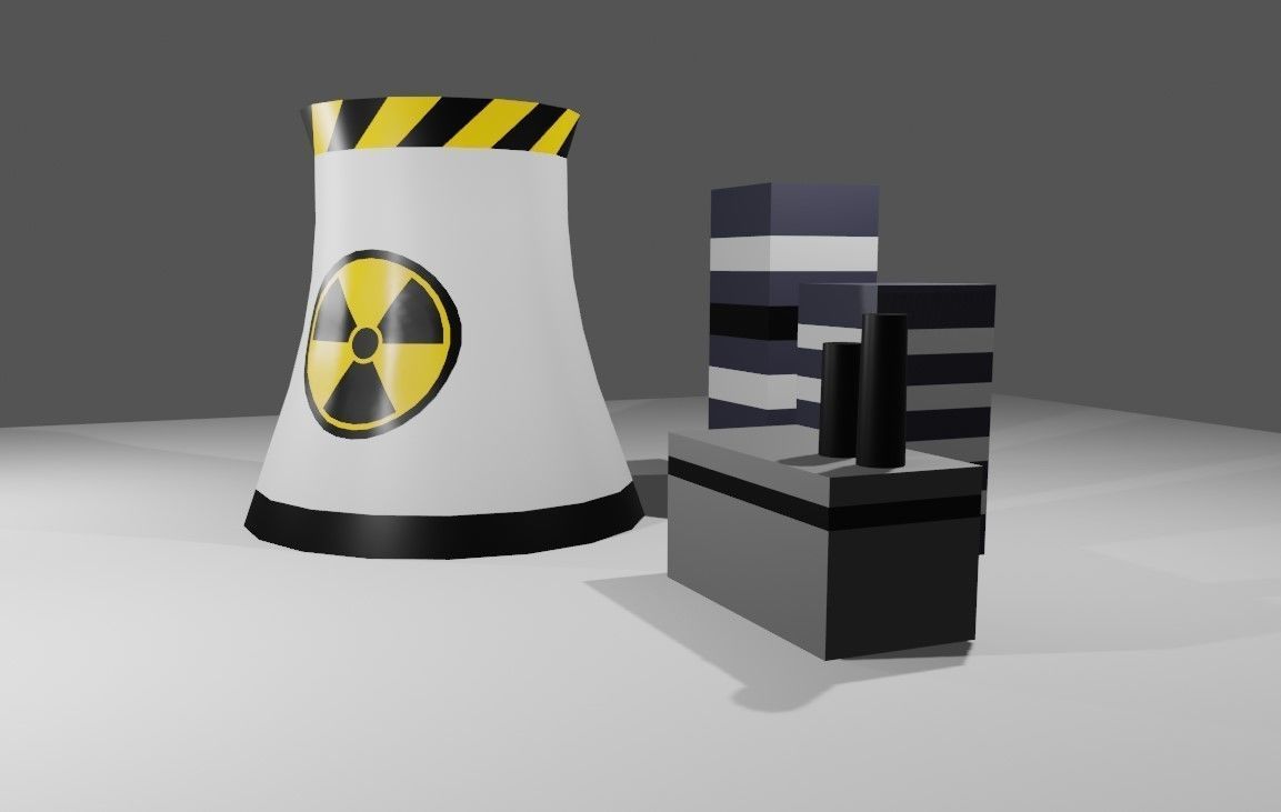 3D model Nuclear Factory - Power plant in Cartoon Style - Usina VR / AR ...