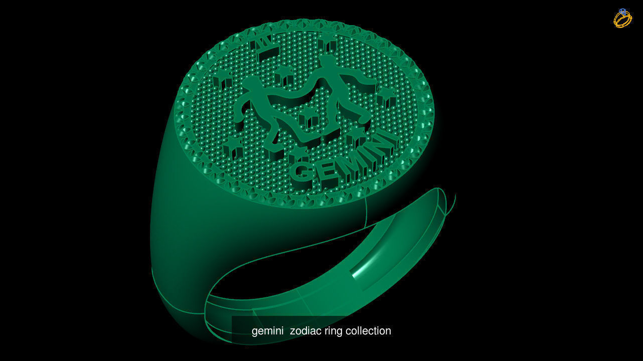 Horoscope Zodiac sign Ring 3D Model Collection _8