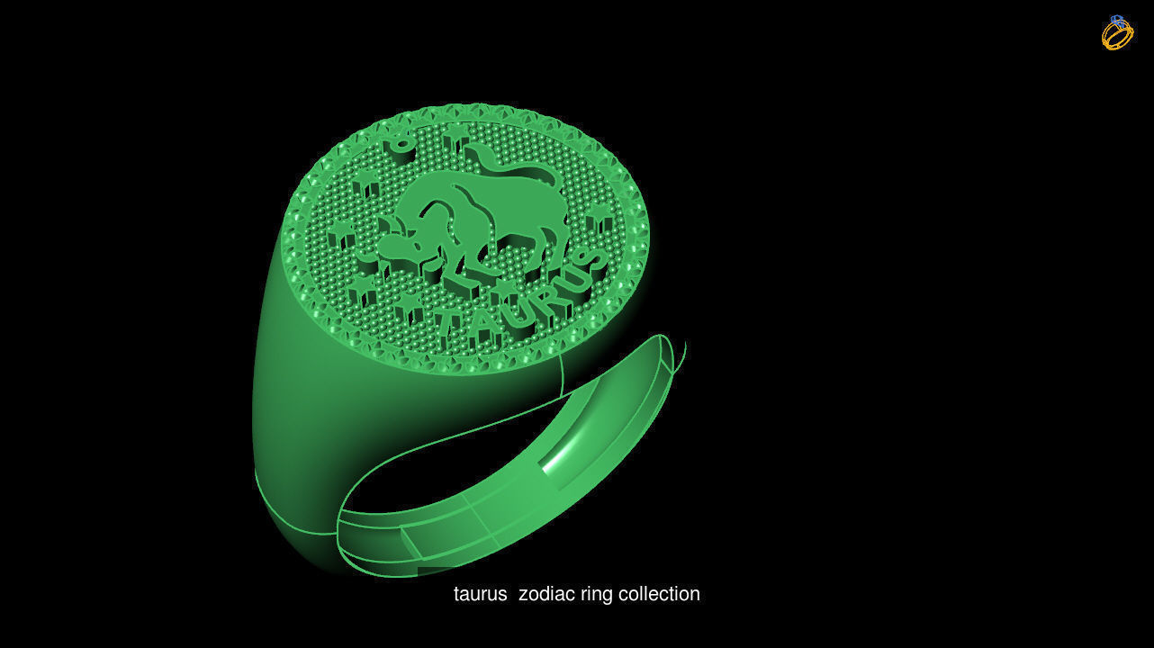 Horoscope Zodiac sign Ring 3D Model Collection _2