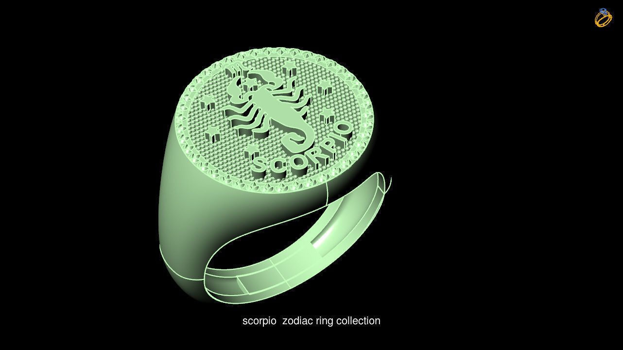 Horoscope Zodiac sign Ring 3D Model Collection _3