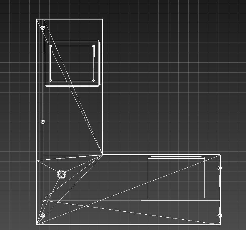 Wooden corner desk with drawers 3D model_17