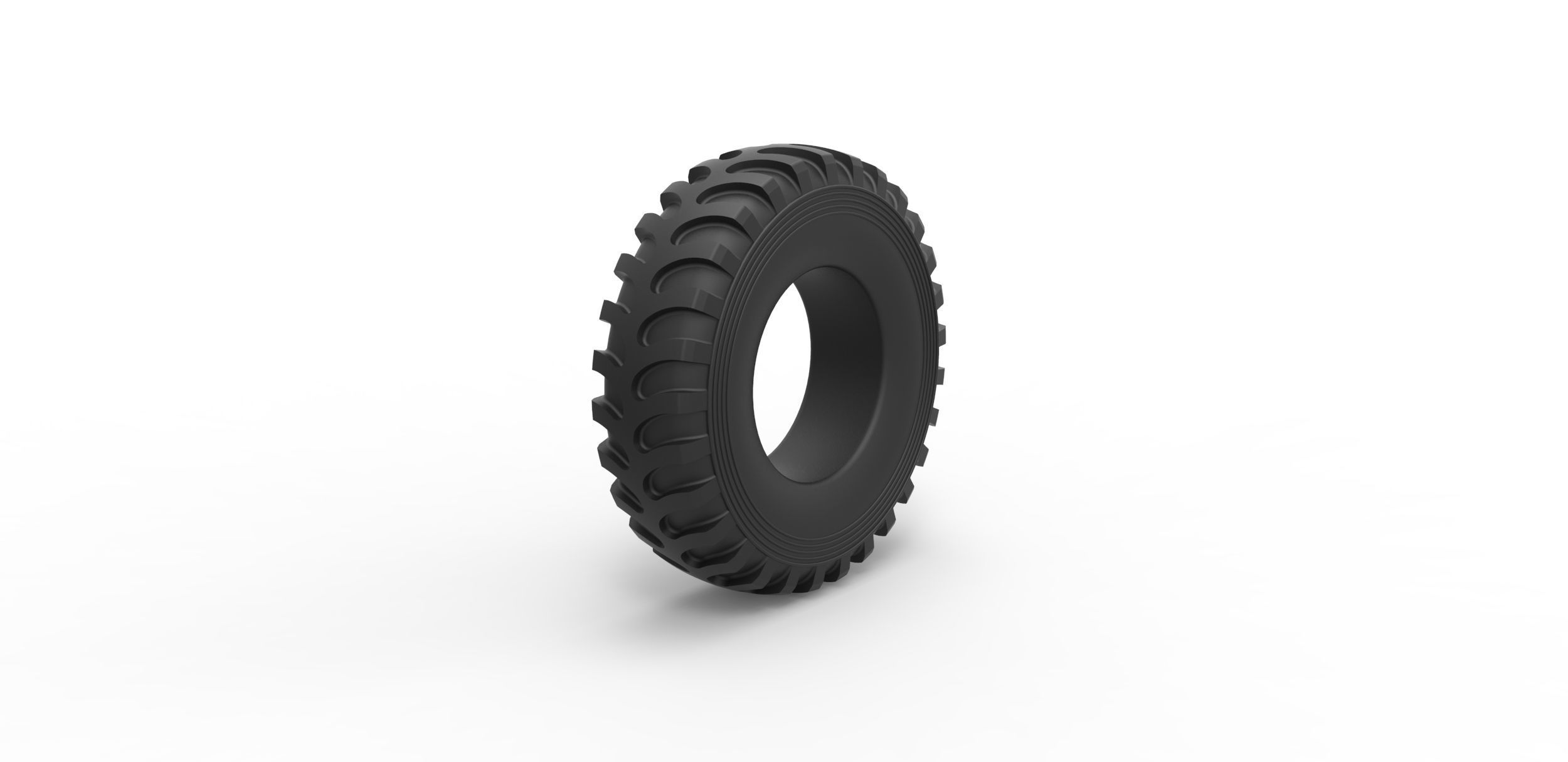 Military truck tire 3 Scale 1 to 10 3D print model_1