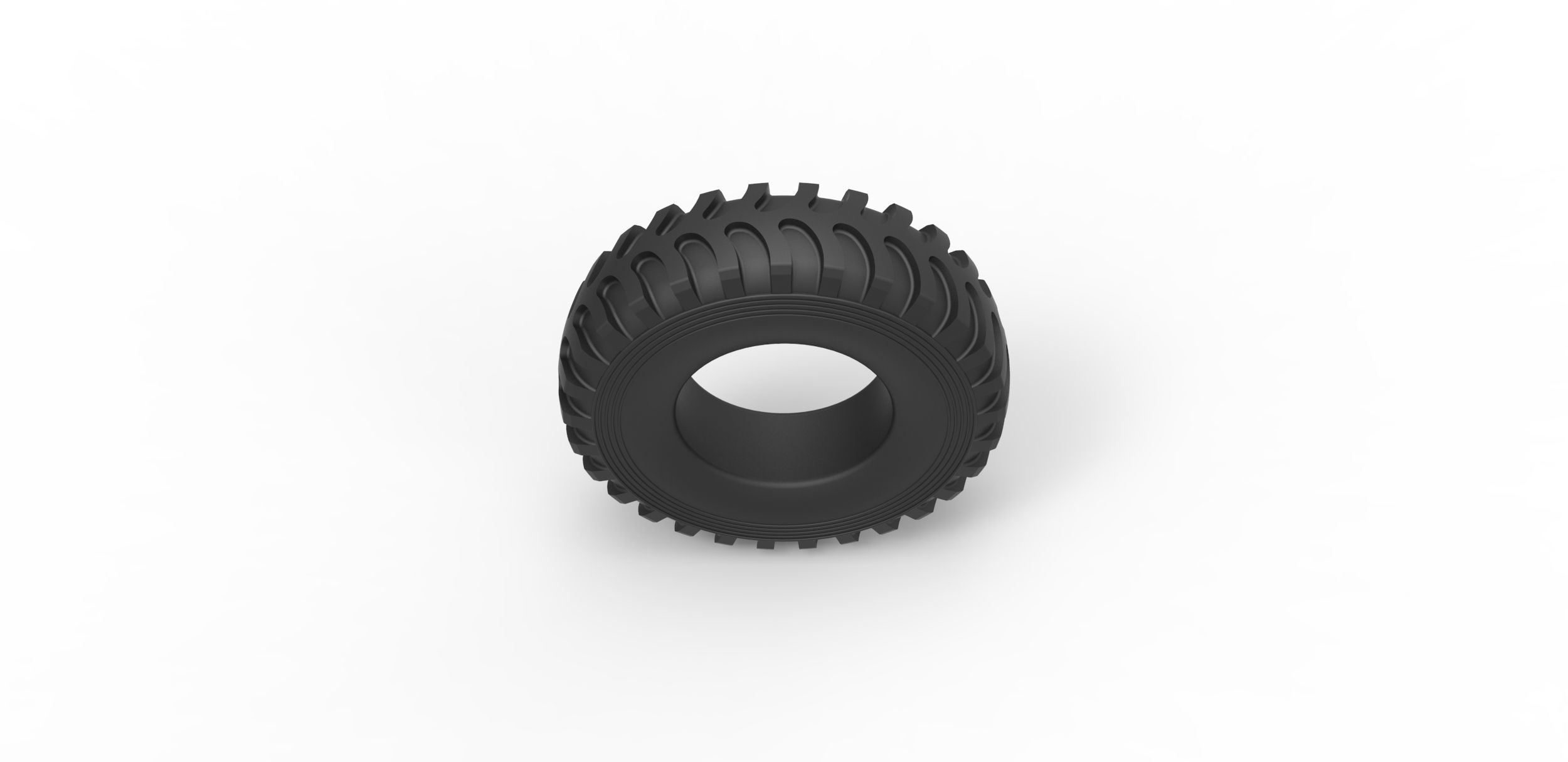 Military truck tire 3 Scale 1 to 10 3D print model_5