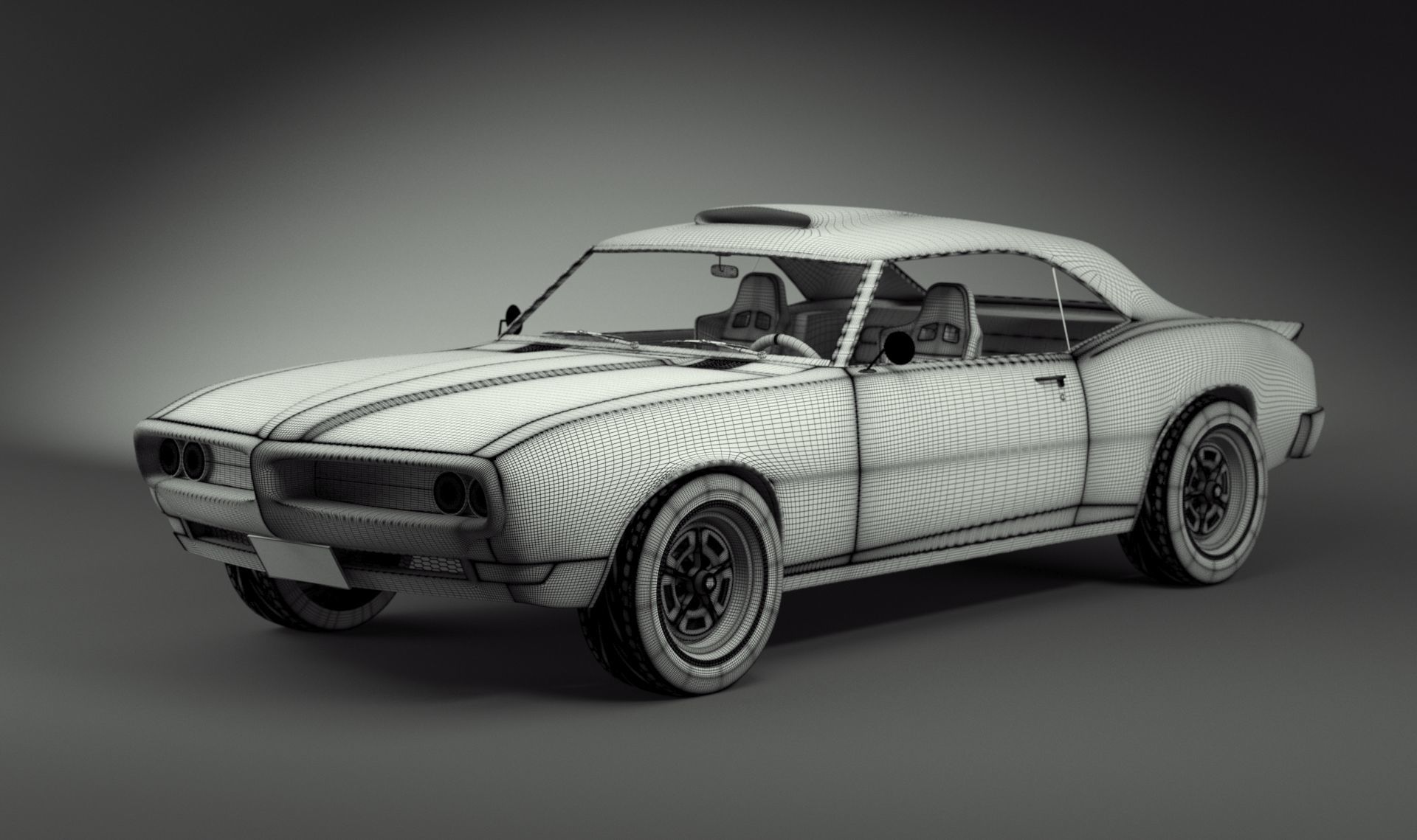 Pontiac Firebird 1967 3D model_3