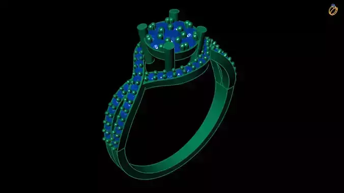 1 ct coronet ring 3d file
