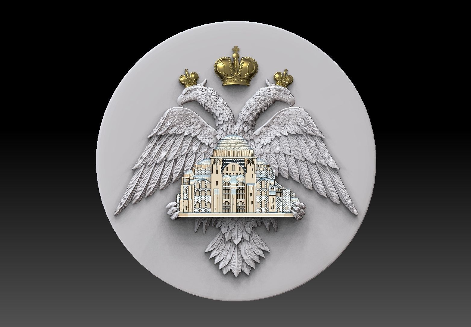 double head eagle Hagia Sophia 3D print model_1