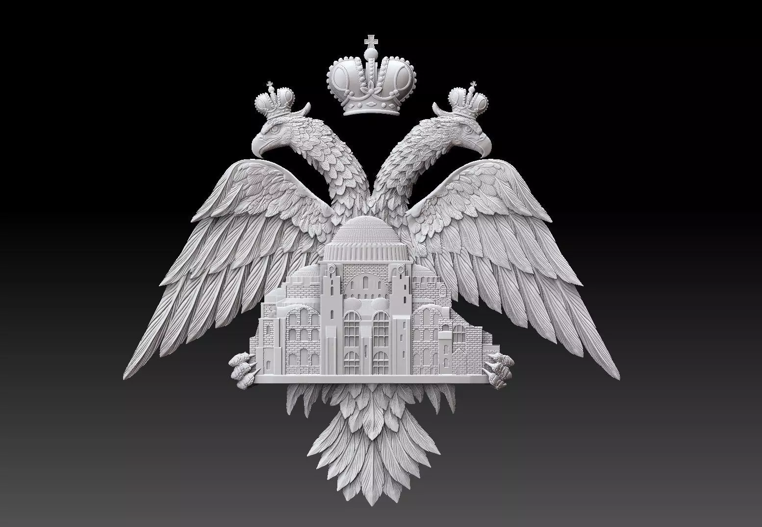 double head eagle Hagia Sophia 3D print model_0