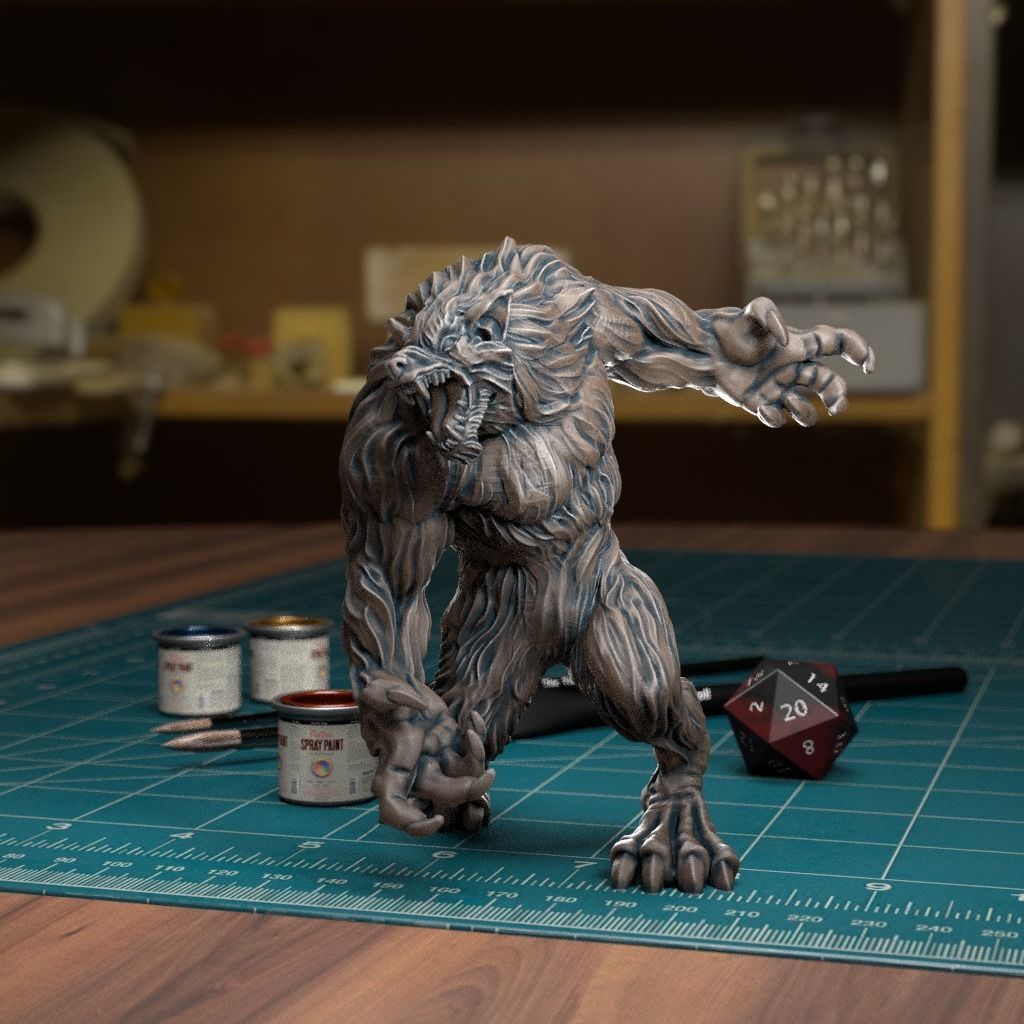 Werewolf 01 - Pre-Supported 3D print model_1
