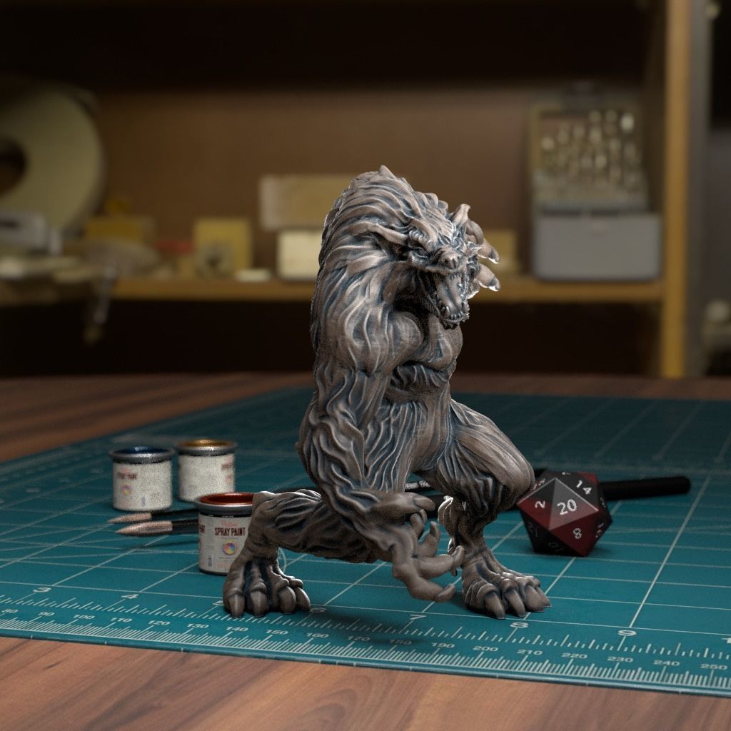 Werewolf 01 - Pre-Supported 3D print model_4