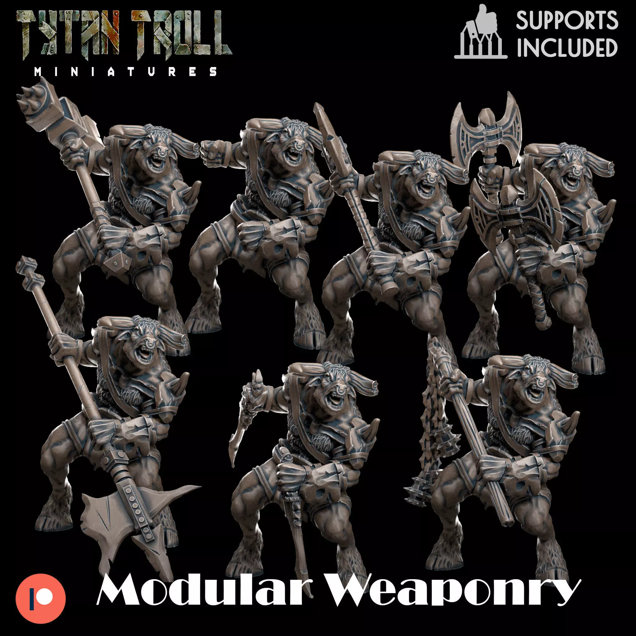 Modular Minotaur - Pre-Supported 3D print model