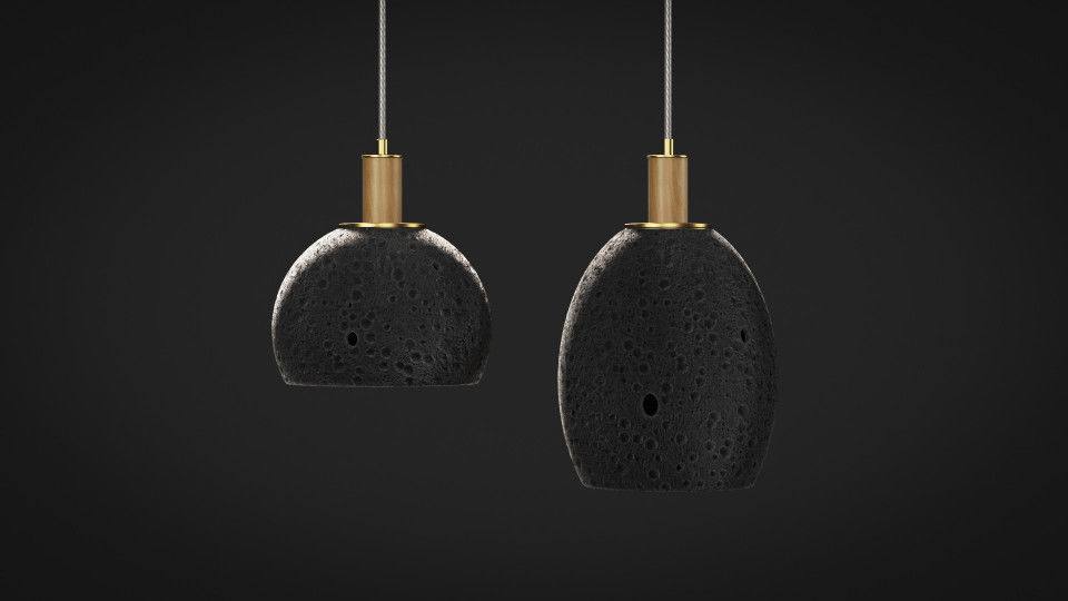 concrete pendant lamps 3D model_1