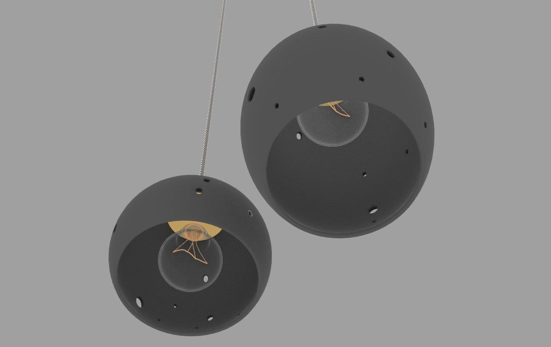 concrete pendant lamps 3D model_4