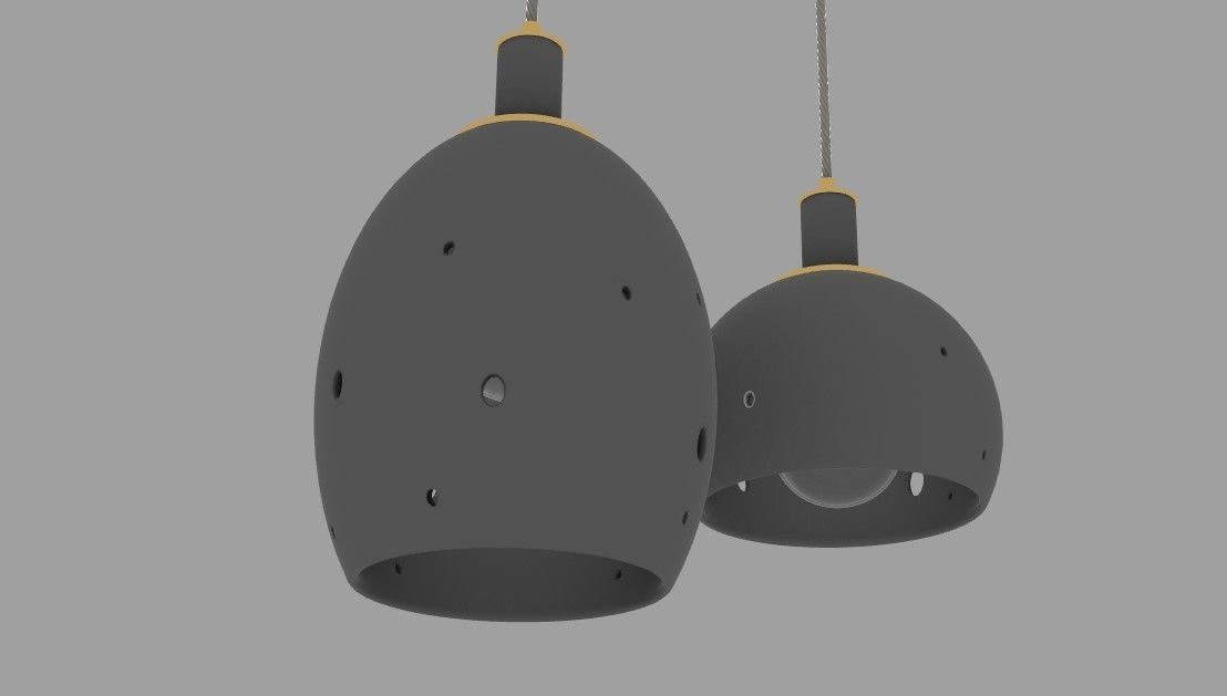concrete pendant lamps 3D model_3