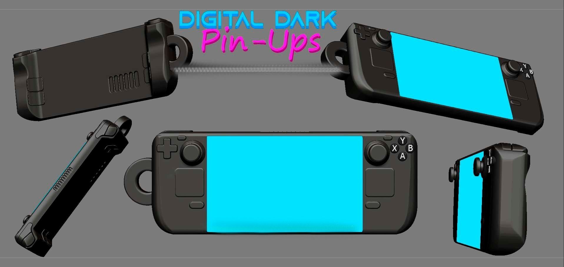 Gamer Girl 3 with two NSFW versions Miniature 100mm and keychain 3D print model_14