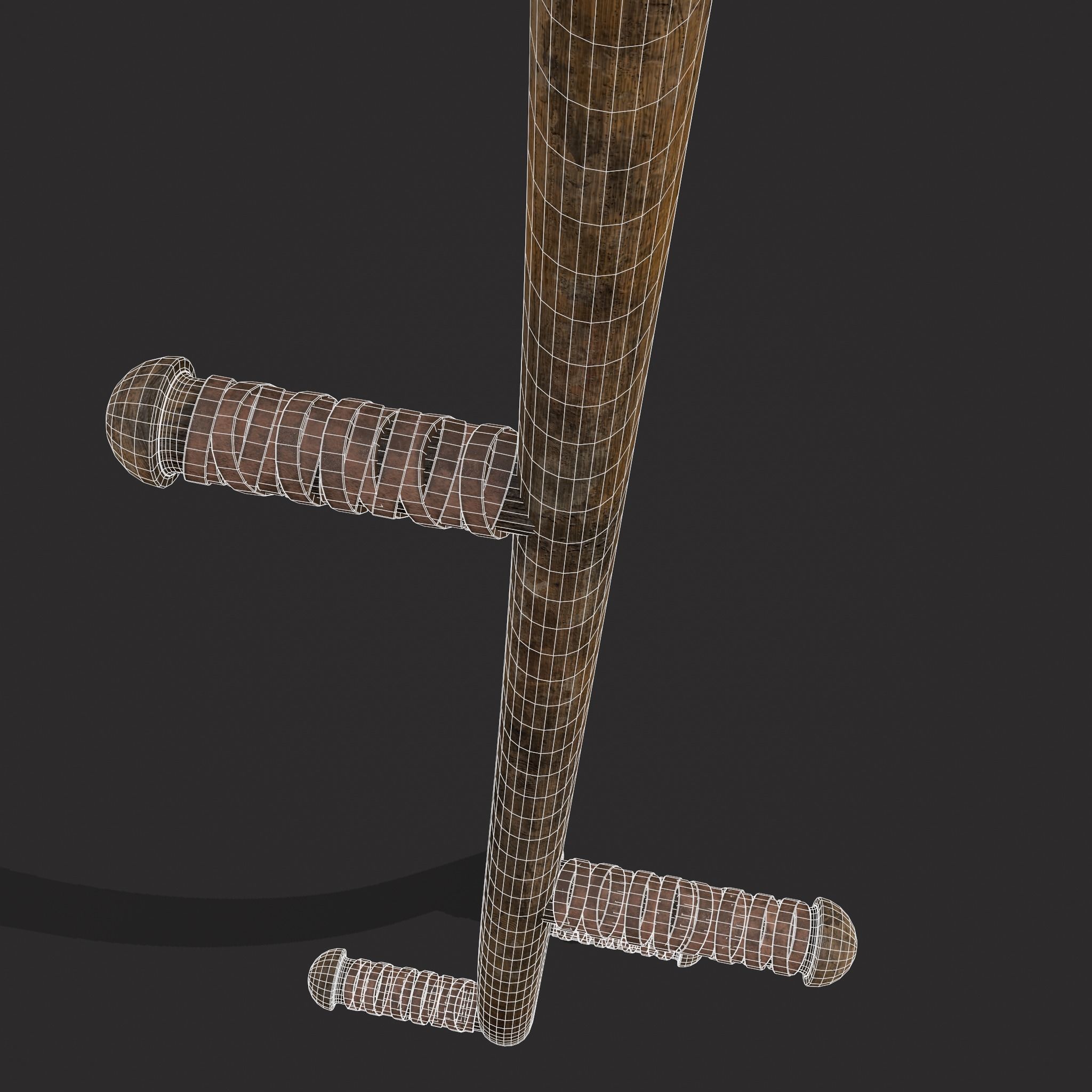 Medieval Scythe Low-poly 3D model_16