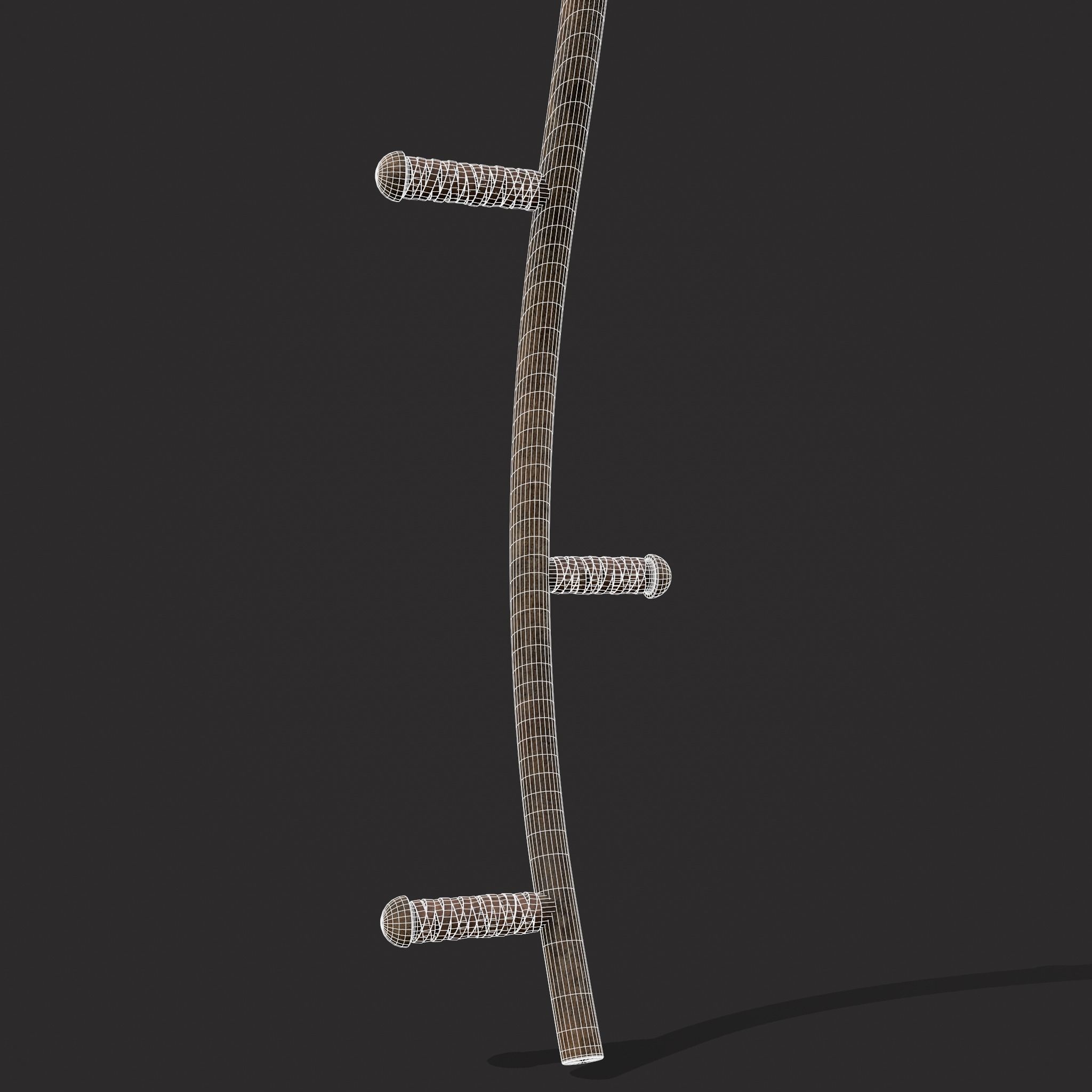 Medieval Scythe Low-poly 3D model_14