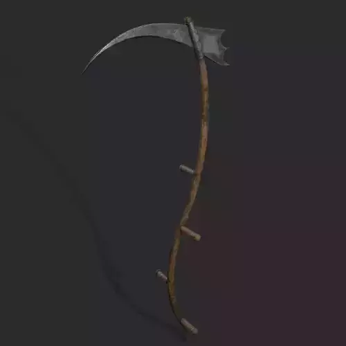 Medieval Scythe Low-poly 3D model