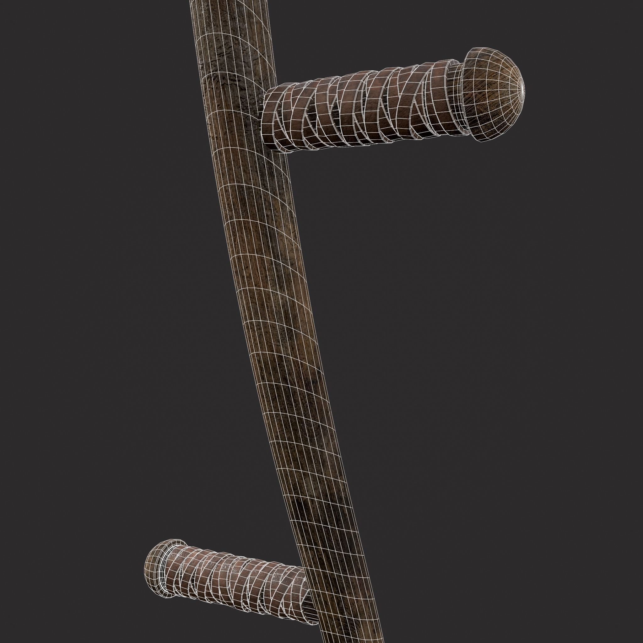 Medieval Scythe Low-poly 3D model_12