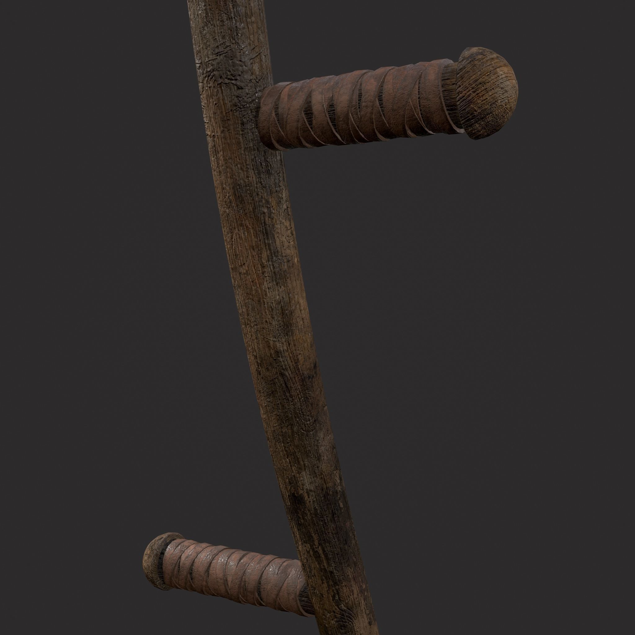 Medieval Scythe Low-poly 3D model_11