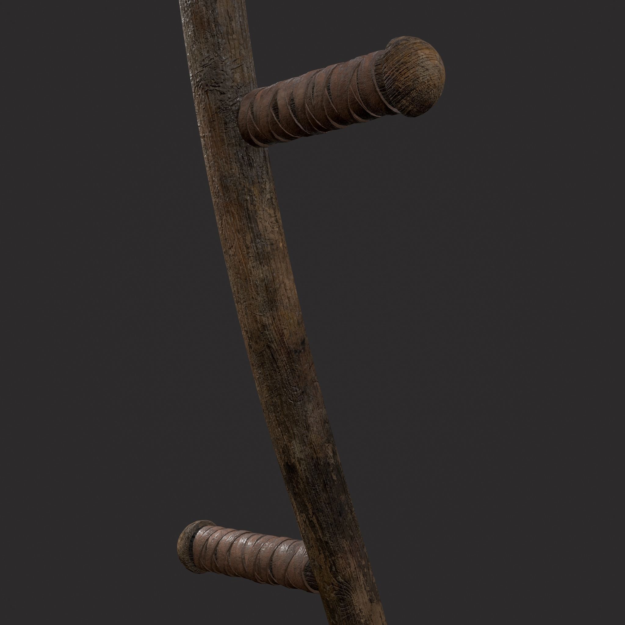 Medieval Scythe Low-poly 3D model_19
