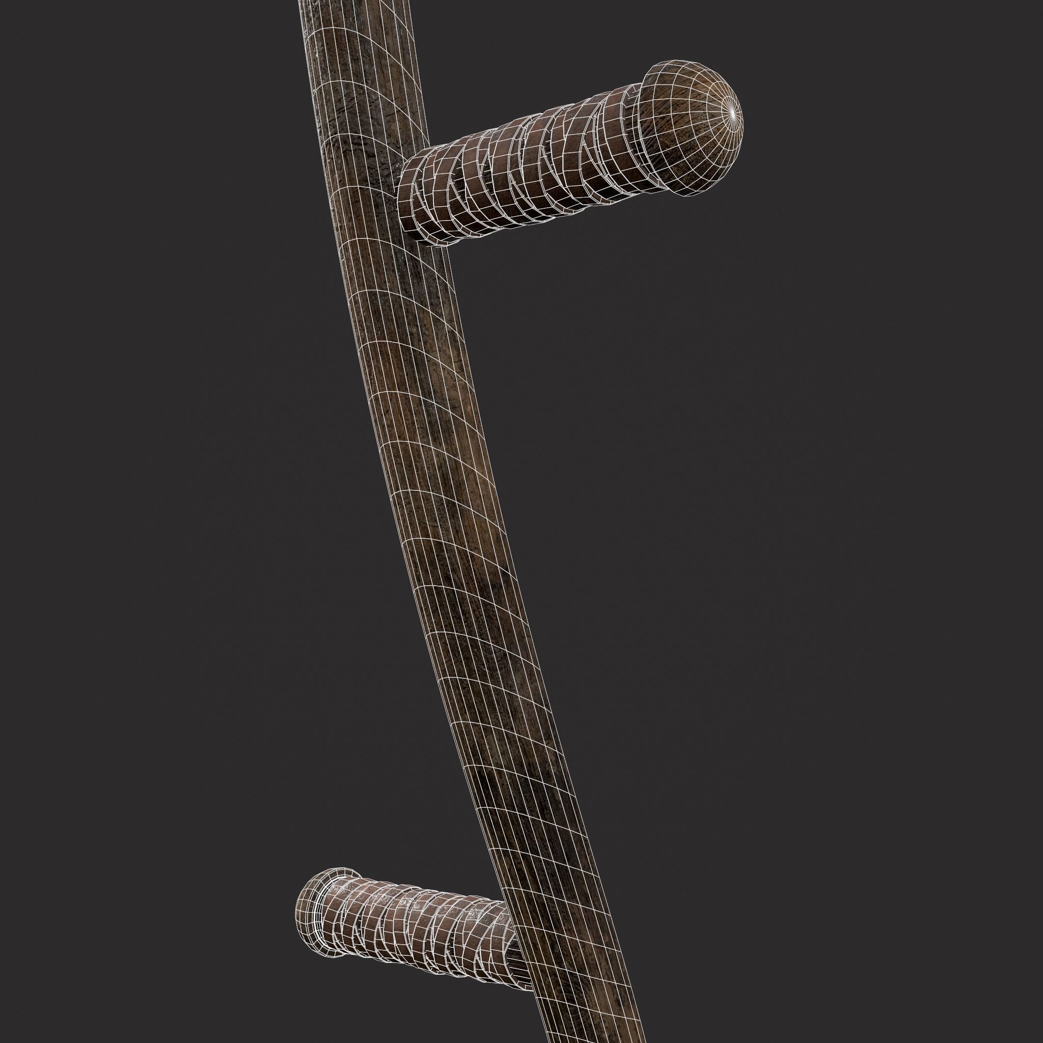 Medieval Scythe Low-poly 3D model_20