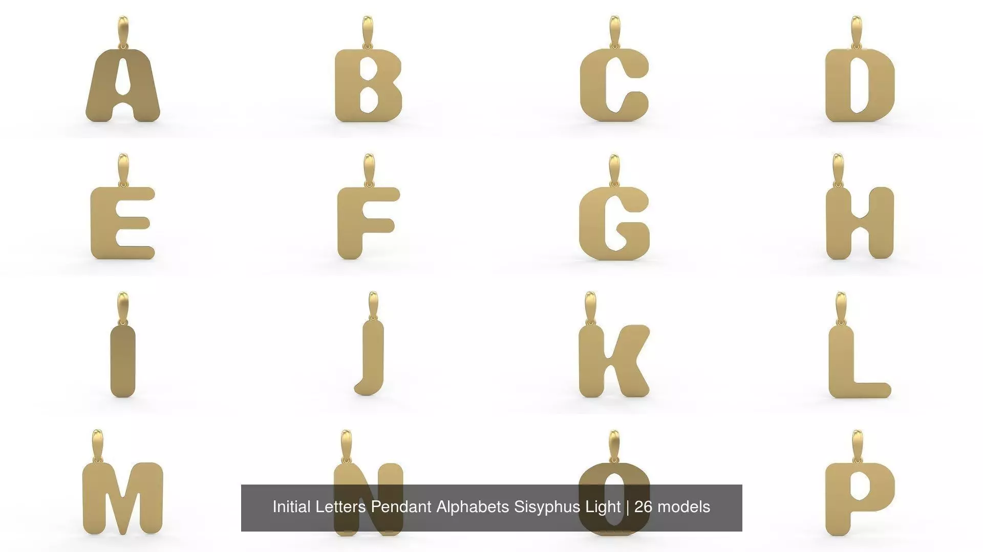 Initial Letters Pendant Alphabets Sisyphus Light 3D Model Collection_0