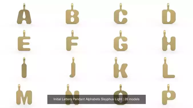 Initial Letters Pendant Alphabets Sisyphus Light 3D Model Collection