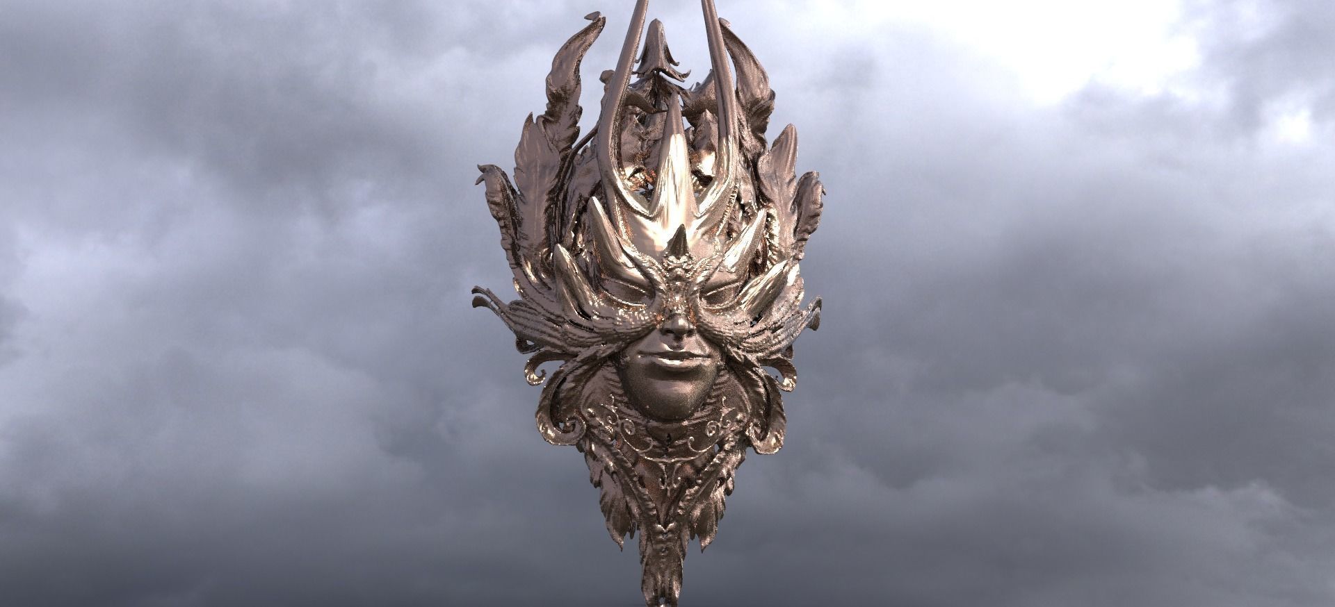 Baroque Elven Shield  3D model_1